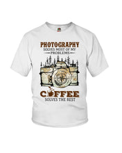 Load image into Gallery viewer, Solve Most Problems Camera Map Photography T-Shirt Youth Tee