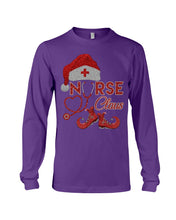 Load image into Gallery viewer, Merry Christmas Nurse Claus Black T-Shirt Unisex Long Sleeve