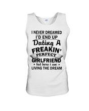 Load image into Gallery viewer, Boyfriends To Perfect Girlfriend Quote Couple T-Shirt Unisex Tank Top