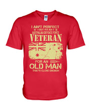 Load image into Gallery viewer, Veteran Australian Defence Force Gift For Grandpa Family Tee Guys V-Neck