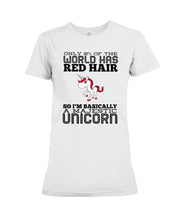 Load image into Gallery viewer, Redhead Unicorn Gift For Fans Funny T-Shirt Ladies Tee
