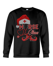 Load image into Gallery viewer, Merry Christmas Nurse Claus Black T-Shirt Sweatshirt