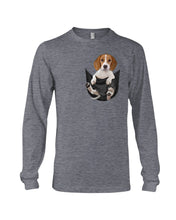 Load image into Gallery viewer, Beagle In The Pocket Funny T-Shirt Unisex Long Sleeve