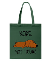Load image into Gallery viewer, Dachshund Nope Not Today For Dachshunds Lovers Basketweave Tote Bag