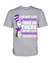 Load image into Gallery viewer, Fibromyalgia Anywhere Break Cancer Spirit T-Shirt Guys V-Neck