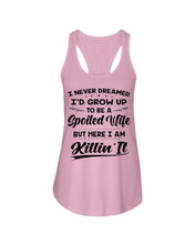Load image into Gallery viewer, Im A Spoiled Wife I Am Killing It Ladies Flowy Tank