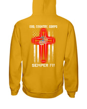 Load image into Gallery viewer, God Country Corps Semper Fi Black T-Shirt Hoodie