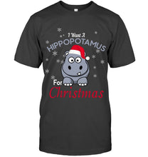 Load image into Gallery viewer, I Want A Hippopotamus For Christmas Shirt Guys Tee
