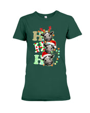 Load image into Gallery viewer, Funny Cows Ho Ho Ho Christmas Gift For Cow Lovers Ladies Tee