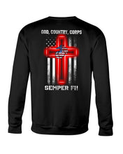 Load image into Gallery viewer, God Country Corps Semper Fi Black T-Shirt Sweatshirt