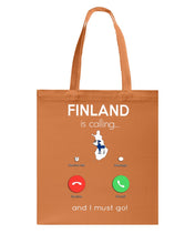 Load image into Gallery viewer, Finland Is Calling Funny Elf Christmas T-Shirt Basketweave Tote Bag