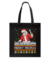 Load image into Gallery viewer, Merry Mixmas - Santa Claus Dj Funny Christmas Gift Basketweave Tote Bag