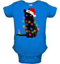 Load image into Gallery viewer, Cat Merry And Bright New Baby Onesie