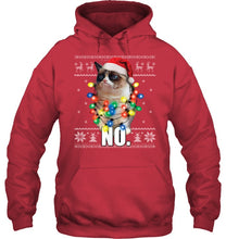Load image into Gallery viewer, Grumpy Cat Ugly Sweater Christmas Lights Shirt Hoodie
