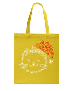 Cute Cat Face Christmas Gift For Cat Lovers T-Shirt Basketweave Tote Bag