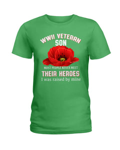 Wwii Veteran Son Gift For Veterab Mom Ladies Tee