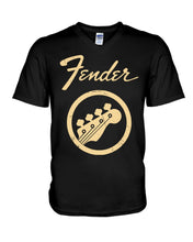 Load image into Gallery viewer, Guitar Lovers Fender Black T-Shirt Guys V-Neck