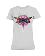 Load image into Gallery viewer, Let It Be Dragonfly Lotus Ladies Tee