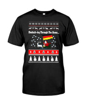 Load image into Gallery viewer, Deutsching Through The Snow German Christmas Funny Tee Guys Tee