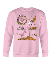 Load image into Gallery viewer, Flamingo Happy Thanksgiving Sweatshirt