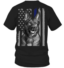 Load image into Gallery viewer, German Shepherd American Flag Veteran Brave Dog Ladies Tee