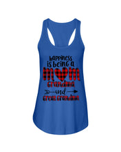 Load image into Gallery viewer, Happiness Is Being A Mom Grandma And Great Grandma Ladies Flowy Tank