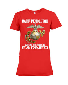 Camp Pendleton Earned Black T-Shirt Ladies Tee