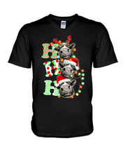 Load image into Gallery viewer, Funny Cows Ho Ho Ho Christmas Gift For Cow Lovers Guys V-Neck