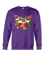 Load image into Gallery viewer, Yorkies In The Socks For Yorkie Lovers Christmas Gift Sweatshirt
