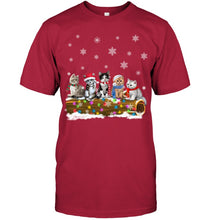 Load image into Gallery viewer, Cat - Trunk Snow Xmas Black T-Shirt Guys Tee