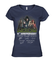 Load image into Gallery viewer, Arrow 8Th Anniversary Gift For Fans Black T-Shirt Ladies V-Neck