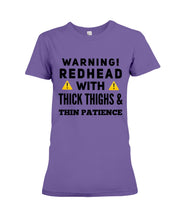 Load image into Gallery viewer, Warning Redhead With Thick Thighs Quote Mug Ladies Tee