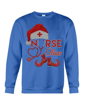 Load image into Gallery viewer, Merry Christmas Nurse Claus Black T-Shirt Sweatshirt