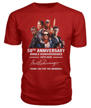 Load image into Gallery viewer, 50Th Anniversary Arnold Schwarzenegger Terminator Cool Design T-Shirt 1970-2020 Guys Tee