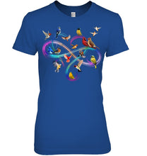 Load image into Gallery viewer, Bird Colorful Infinity Sign Ladies Tee