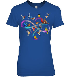 Bird Colorful Infinity Sign Ladies Tee