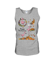 Load image into Gallery viewer, Flamingo Happy Thanksgiving Unisex Tank Top