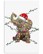 Load image into Gallery viewer, Elephant Color Light Christmas Gift Tee Vertical Poster