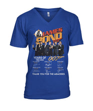 Load image into Gallery viewer, James Bond Anniversary Autograph 1962-2020 T-Shirt Guys V-Neck