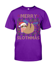 Load image into Gallery viewer, Merry Slothmas Christmas Gift For Kids Family Gift T-Shirt Guys Tee