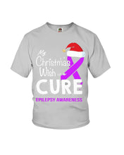 Load image into Gallery viewer, Epilepsy Awareness - My Christmas Wish Is A Cure Youth Tee