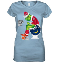 Load image into Gallery viewer, Funny Grinch Kansas Chief Christmas Gift Tee Ladies V-Neck