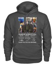 Load image into Gallery viewer, Supernatural 15 Years Anniversary Gift For Fan Black T-Shirt Hoodie