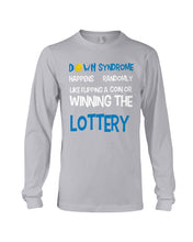 Load image into Gallery viewer, Down Syndrome Lottery Black T-Shirt Gift Unisex Long Sleeve