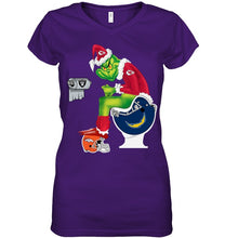 Load image into Gallery viewer, Funny Grinch Kansas Chief Christmas Gift Tee Ladies V-Neck