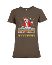 Load image into Gallery viewer, Merry Mixmas - Santa Claus Dj Funny Christmas Gift Ladies Tee