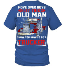 Load image into Gallery viewer, Old Trucker Move Over Boys Black T-Shirt Guys V-Neck