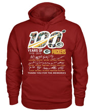 Load image into Gallery viewer, 100 Years Of Greenbay Packers T-Shirt Hoodie