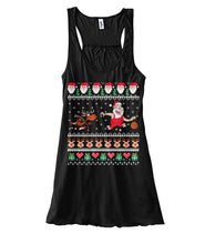 Load image into Gallery viewer, Christmas Santa Reindeer Play Basketball Ugly Sweater Shirt Ladies Flowy Tank