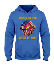 Load image into Gallery viewer, Earned By Few Envied By Many Black T-Shirt Hoodie